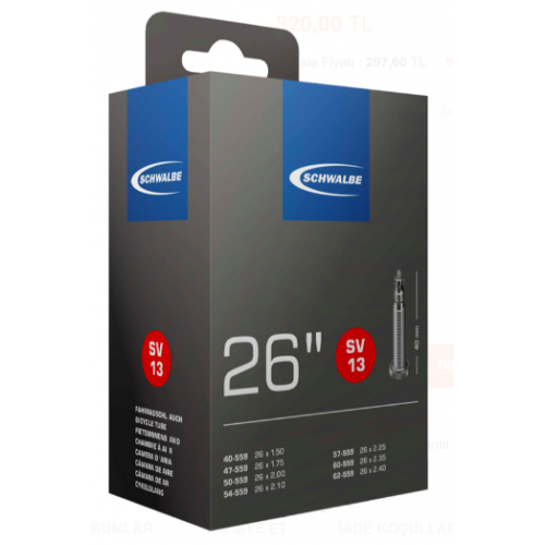 SCHWALBE 26 JANT IÇ LASTIK SV13 40/62-559 IB 40mm 10425343 SCHWALBE 26 JANT IÇ LASTIK SV13 40/62-559 IB 40mm 10425343