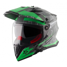 AXOR X-CROSS FLASH DUAL VISOR HELMET - DULL COOL GREY GREEN / DCGG- Extra Large XL