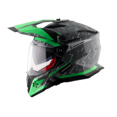 AXOR X-CROSS FLASH DUAL VISOR HELMET - DULL COOL GREY GREEN / DCGG- Extra Large XL