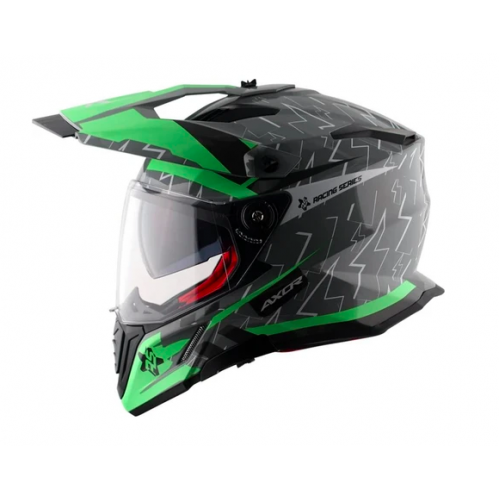 AXOR X-CROSS FLASH DUAL VISOR HELMET - DULL COOL GREY GREEN / DCGG- Extra Large XL AXOR X-CROSS FLASH DUAL VISOR HELMET - DULL COOL GREY GREEN / DCGG- Extra Large XL