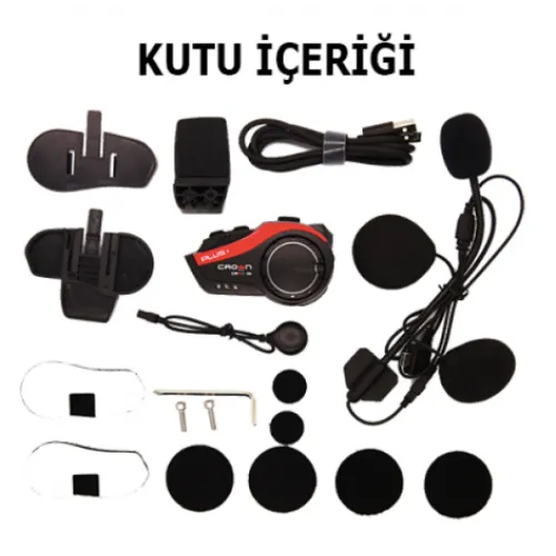 CROWN MİCRO CMMK-06 PLUS+ 6 Kişilik Motosiklet Kask Bluetooth intercom Seti