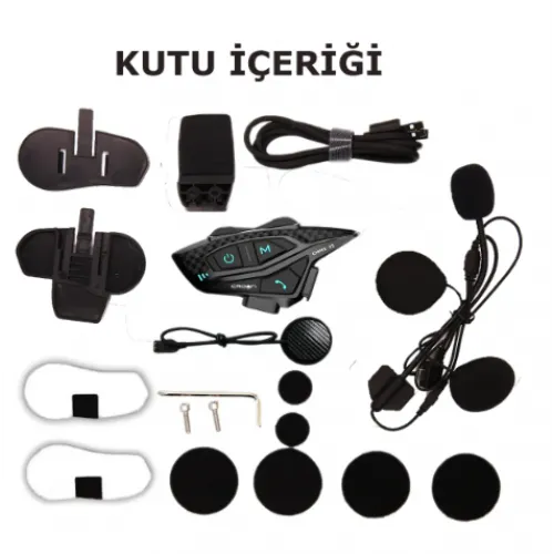 CROWN MİCRO CMMK-08 8 Kişilik Motosiklet Kask Bluetooth İnterkom Seti